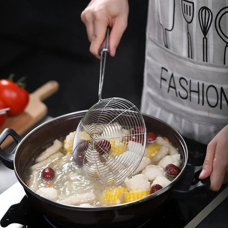1/3/5pcs Stainless Steel Frying Strainer French Fries Spoon Wire Mesh Skimmer Colander Fryer Scoop Sieve Kitchen Supplies