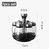 NEW Spice Jar Set Rack Glass Organizer Rotating Glass Seasoning Sugar Pepper Bottles Salt Shakers Holder Kitchen Storage Rack