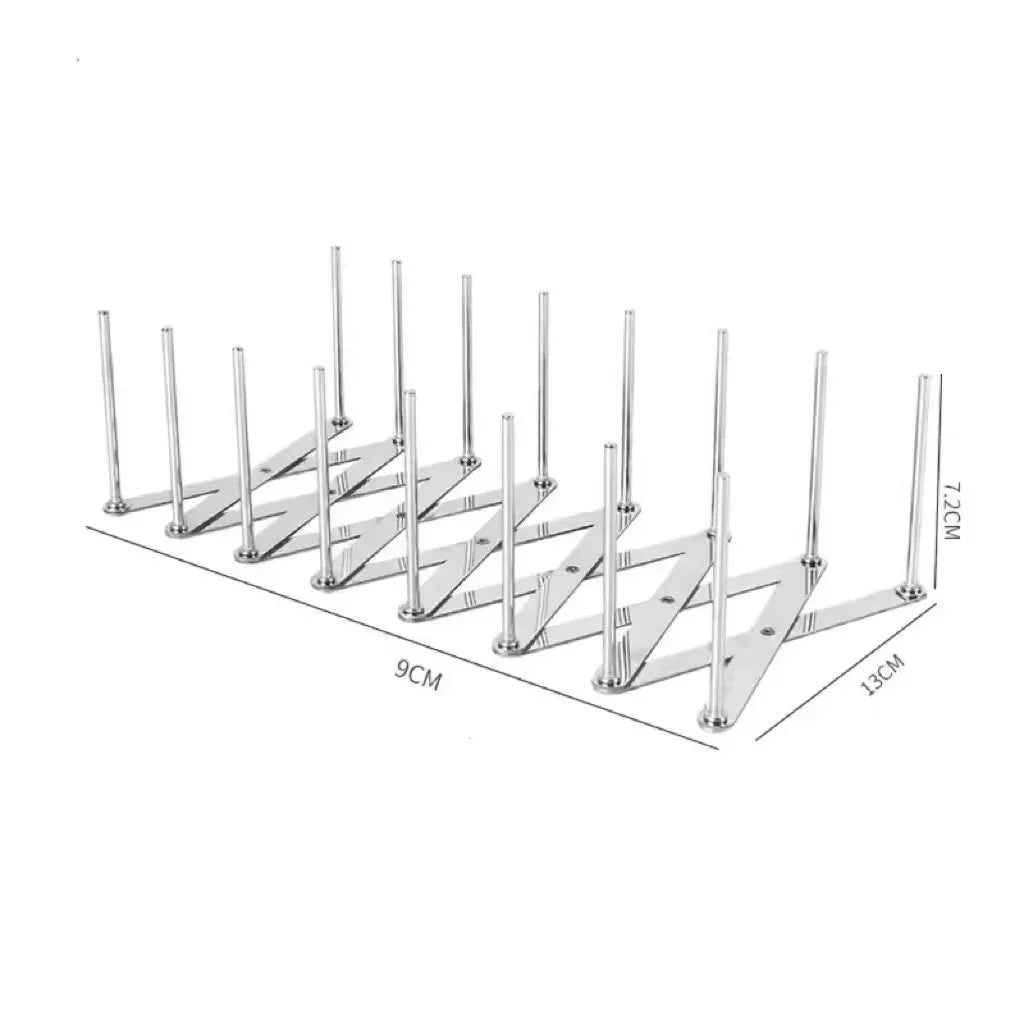 Retractable Stainless Steel Pot Lid & Dish Storage Rack