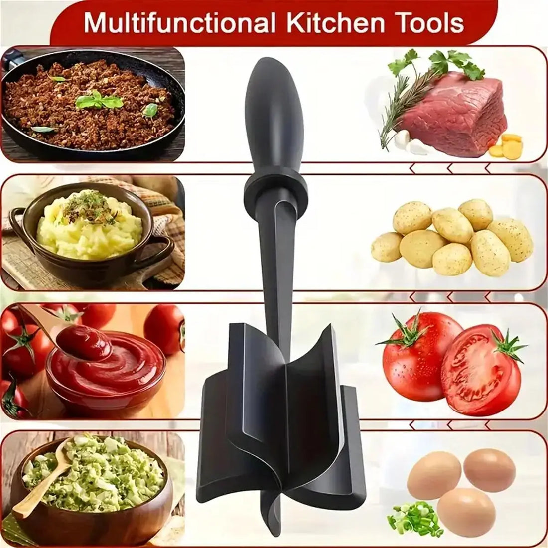 1pc Meat Chopper, Meat Shredder, Heat Resistant Suitable For Hamburger Meat Ground Beef Smasher