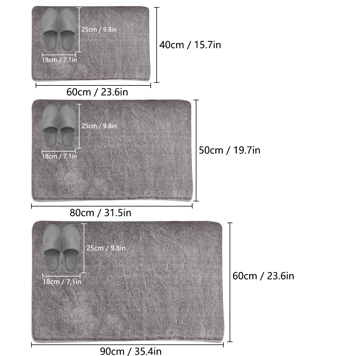 Thickened bathroom solid color ultra-soft non-slip foot mat shower room absorbent mat bathtub mat dirt-resistant door mat