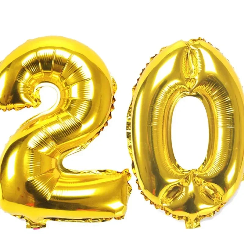 32 inch Number Figure Foil Balloons 10 20 30 40 50 60 70 80 90 Years Adult Old Birthday Party Anniversary Decoration Air Balloon