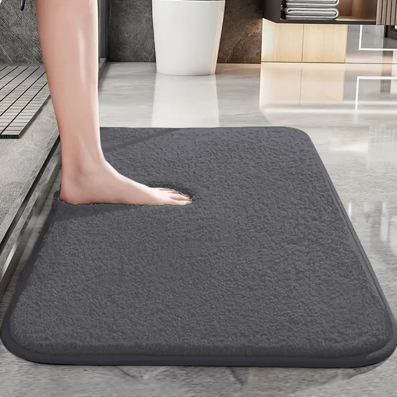 Thickened bathroom solid color ultra-soft non-slip foot mat shower room absorbent mat bathtub mat dirt-resistant door mat