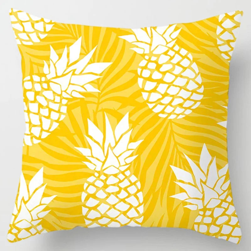 Modern Simple Yellow Flower Pillowcase Home Sofa  Lumbar  Cushion  Pillow