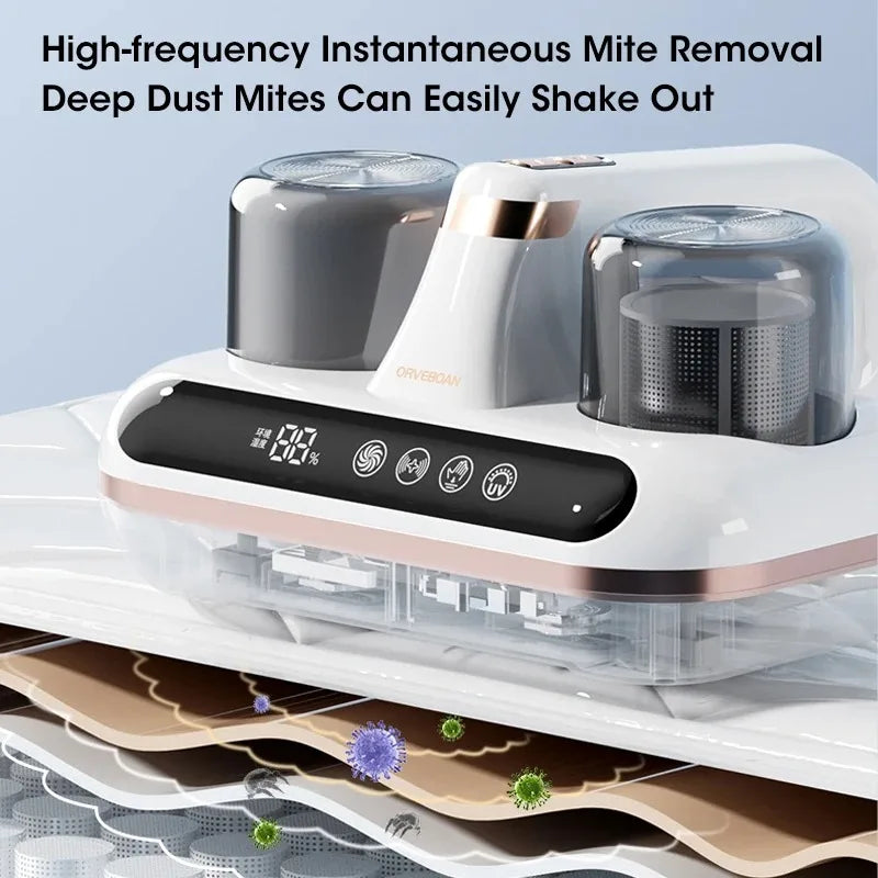 Handheld Intelligent UV Mite Killer Vacuum Cleaner – 10000Pa Strong Suction HEPA Sterilizer for Bed, Sofa & Mattress