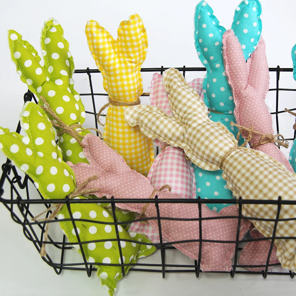 1pack Green Pink Easter Eggs Fabric Rabbits Carrots For Easter Party Hanging Decorations Kids Birthday Party Gifts Supplies