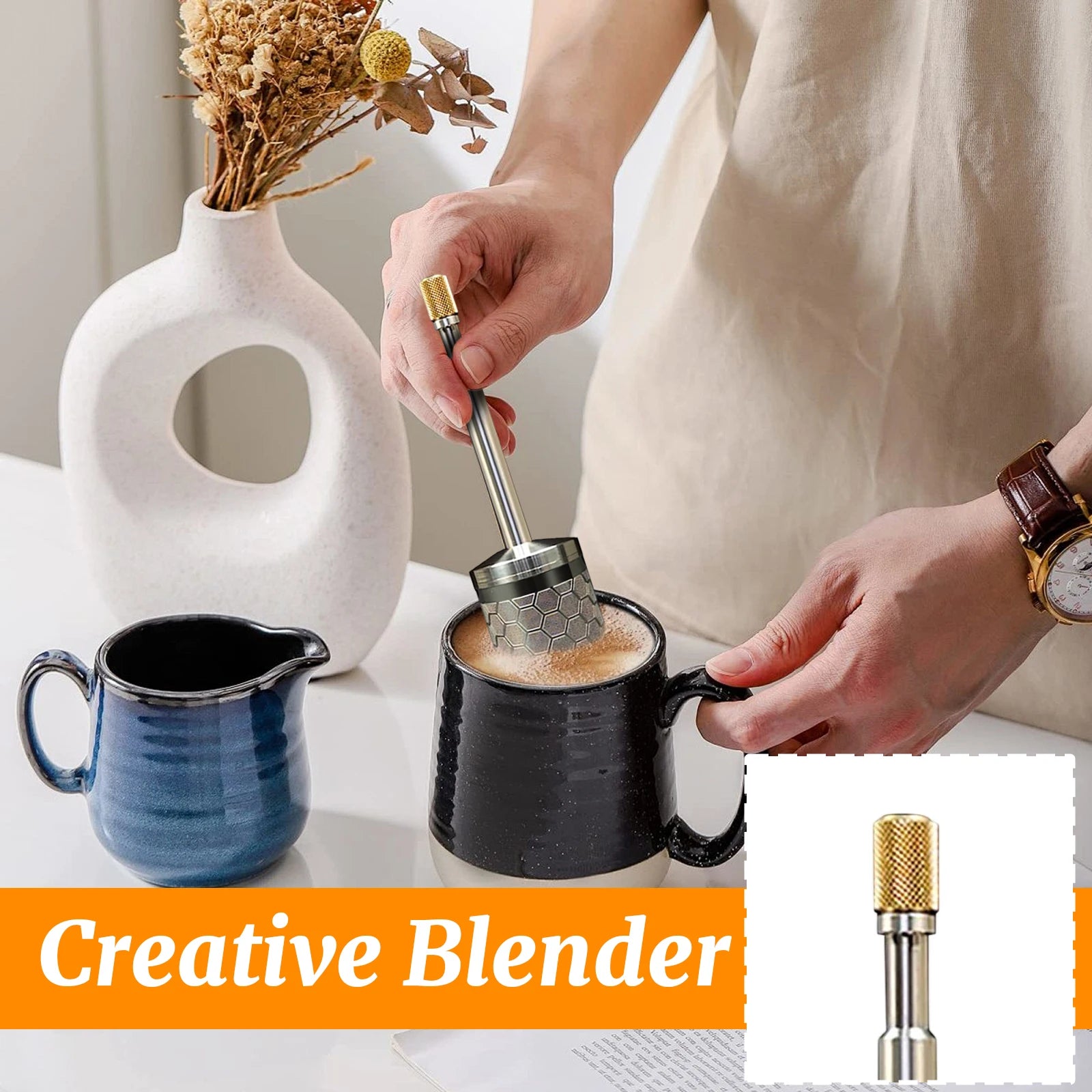 High Quality Press & Release Coffee & Tea Stirrer - Portable Infuser Tool For Lattes, Cocktails & Beverages S/M