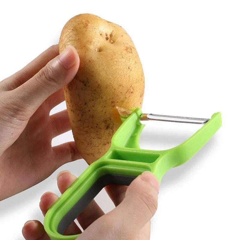 Stainless Steel Peeler - Swivel Blade Vegetable & Fruit Peeler for Kitchen, Ergonomic Non-Slip Handle (Potato, Apple, Carrot)