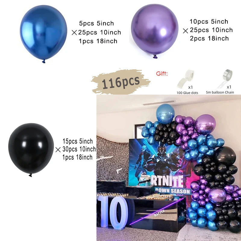 Black and Gold Balloons Garland Arch Kit with Starburst Foil Balloons for Wedding Birthday Family Party Decorations Supplies