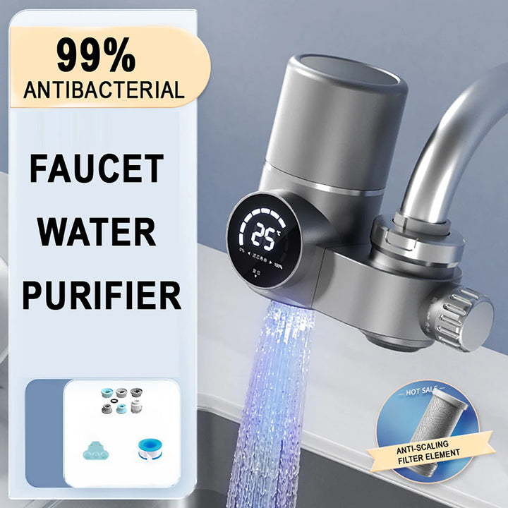 Faucet Extender Water Filter with UV Light & LED Display – Kitchen Anti-Scaling Sterilizing Tap Purifier