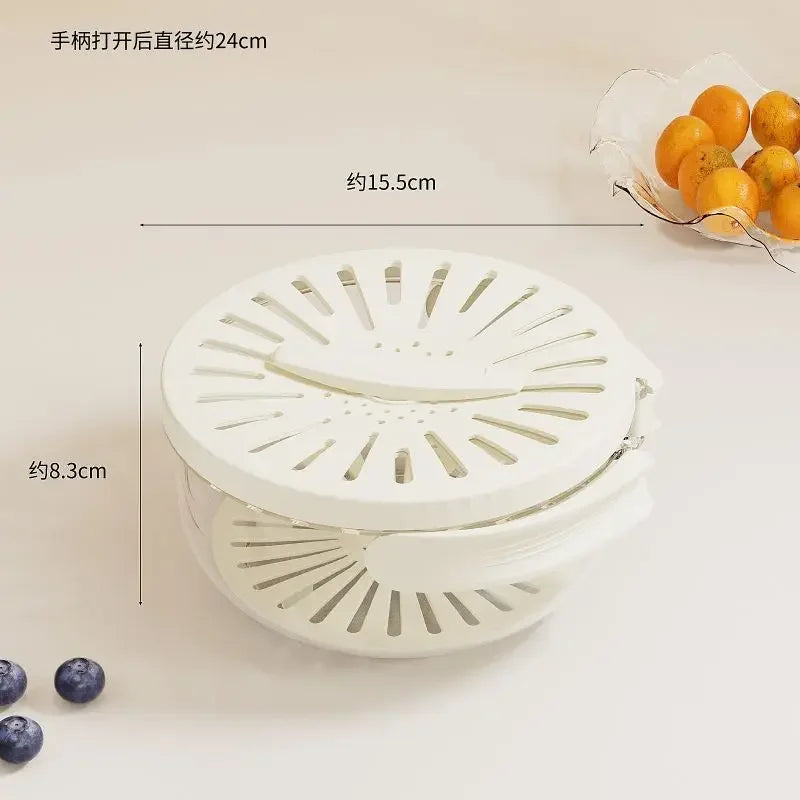 Drain Basket Storage Box Fruit Drain Wash Basket Fruit And Vegetable Dehydrating Cooler Folding Handle Food Dehydrator