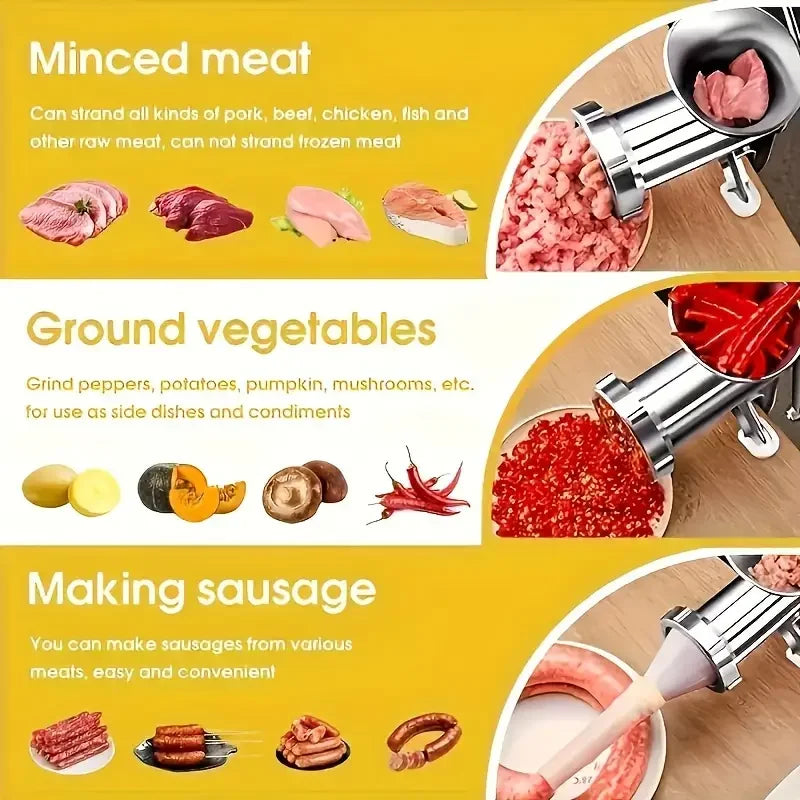 Manual Heavy-Duty Meat Grinder & Sausage Maker