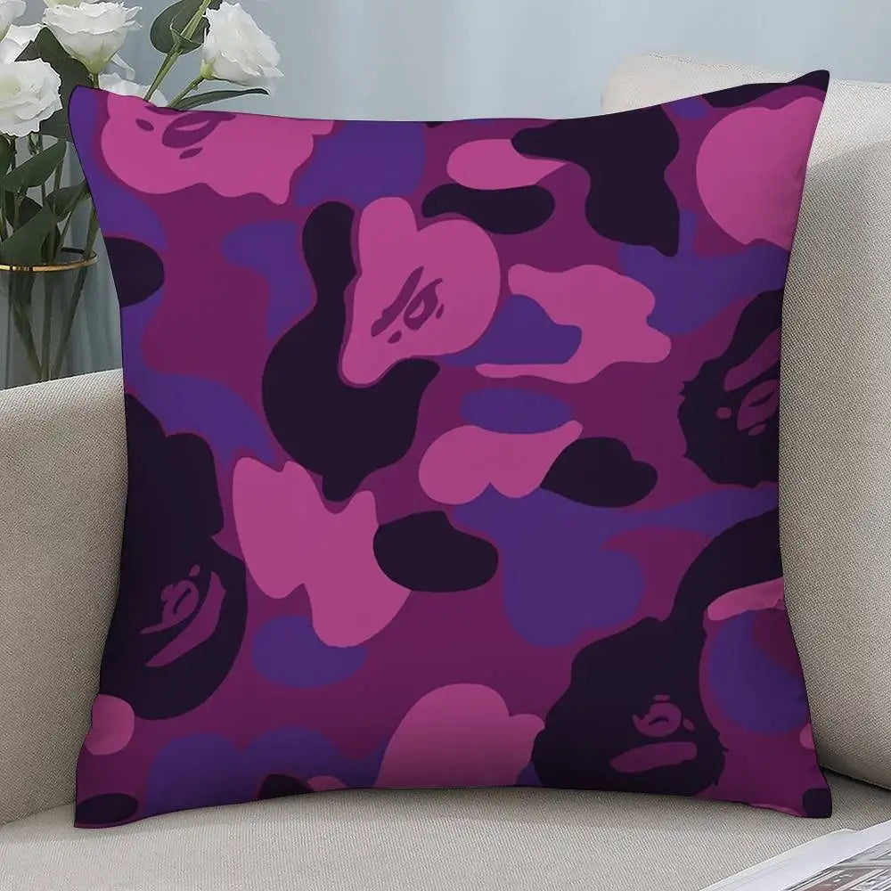 Luxury B-Bapes Pillow Case Short plush Double-sided Print Square Throw Pillow Covers Sofa Home Cushion Decor