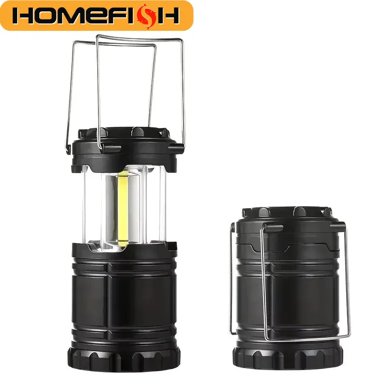 HOMEFISH Camp Lamp, Outdoor Tent Light, Portable Lantern, Multifunctional Emergency Light, Battery Powered (Without Batteries )