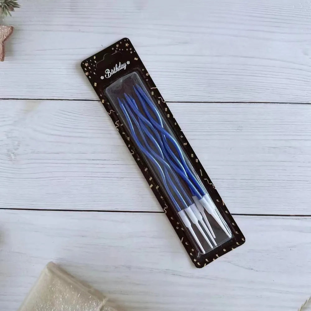 12/48pcs/1case Birthday Candles Spiral Cake Candles Long Thin Cake Candles For Wedding Party And Cake Decoration