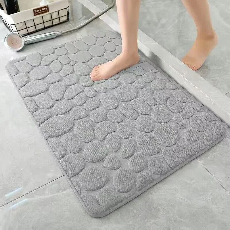 Pebble embossed bath blanket, memory foam absorbent floor mat, bathroom floor mat, anti-skid door blanket, indoor floor mat