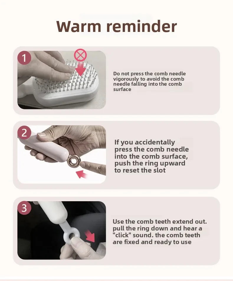 New Female Airbag Fluffy Skull Top Expandable Air Cushion Comb Retractable Cushion Hair Brush Anti - Tangling Scalp Massage Comb