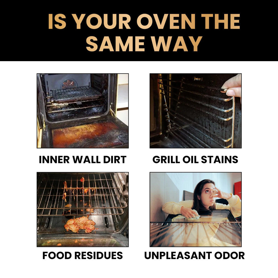 Oven & Grill Cleaning Foam Spray – Strong Kitchen Degreaser for Stove, Oil Stains & Kitchen Appliances (100ml)