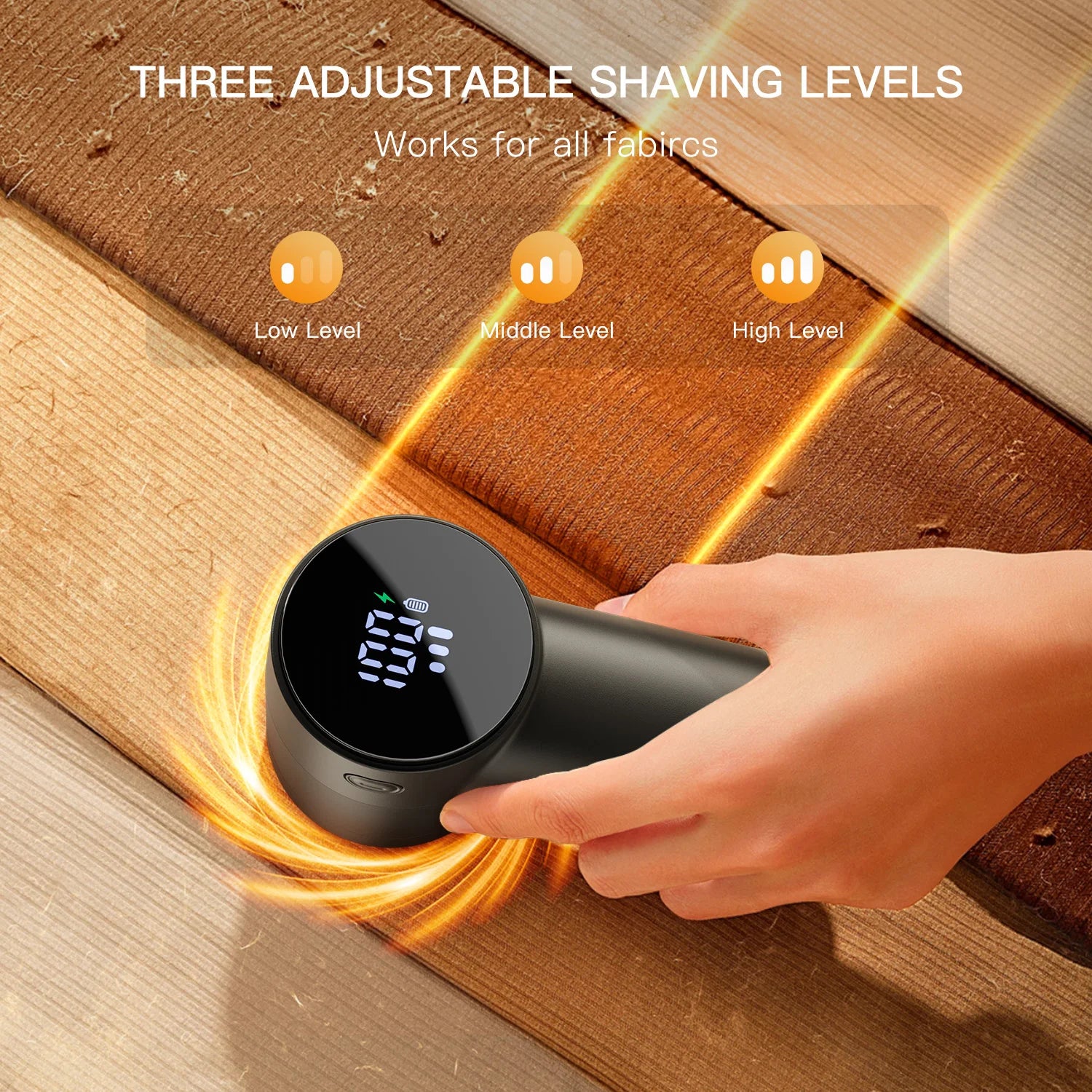 Fabric Shaver Rechargeable Lint Shaver with Digital Display 3-Speeds Sweater Shaver Electric Portable Lint Remover for Clothes