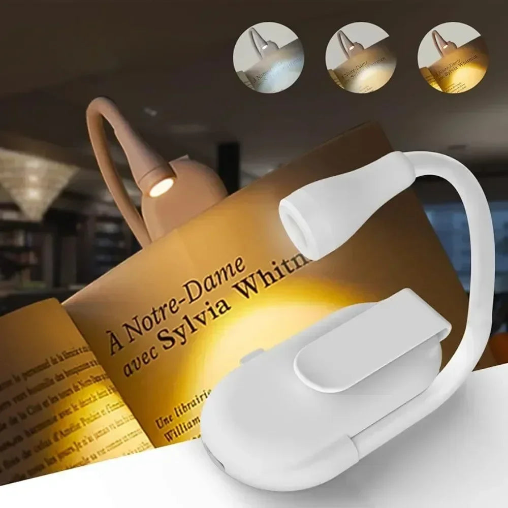 Reading Light, USB Rechargeable Book Light for Reading At Night in Bed,LED Clip on Portable Bookmark Light for Reading in Bed