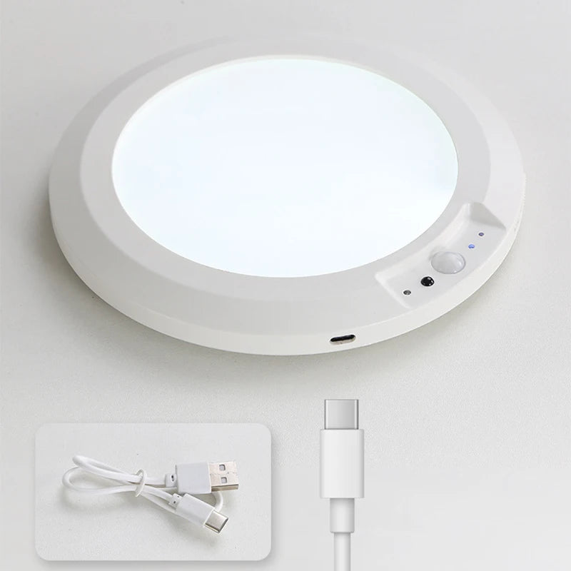 Rechargeable Motion Sensor LED Ceiling Light – Dimmable Wireless Magnetic Night Light for Bedroom, Hallway & Stairs