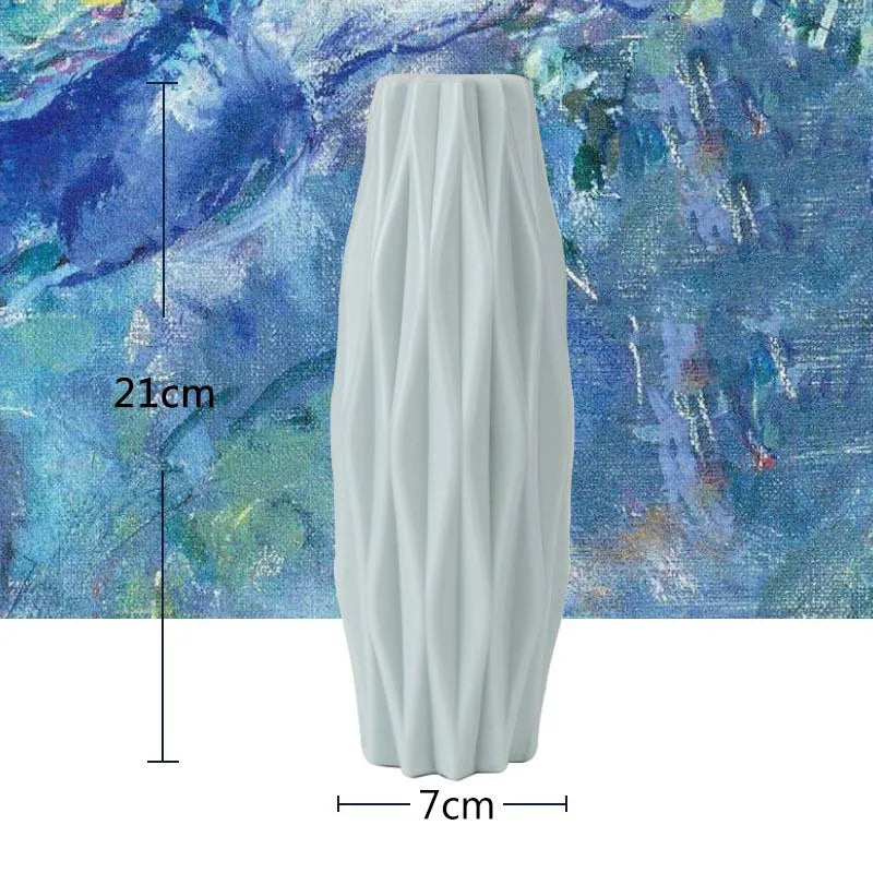 Multi-style Origami Plastic Vase White Imitation Ceramic Flower Pot Flower Basket Flower Vase Decoration Home Nordic Decoration