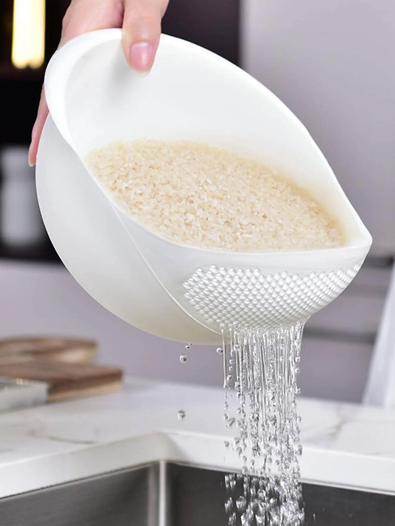 Kitchen washing rice magic washing rice sieve washing rice basin fine hole does not leak rice kitchen household washing vegetabl