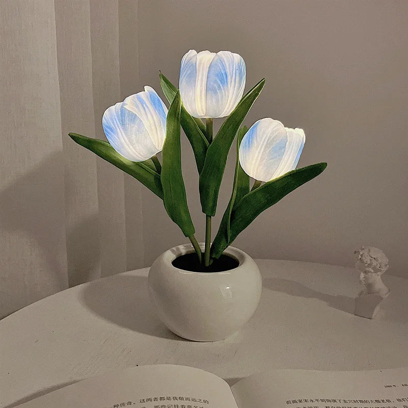 LED Tulip Night Light – Simulation Flower Atmosphere Desk Lamp for Room Decor & Gift