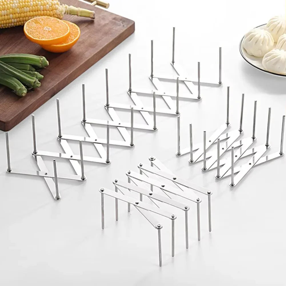 Retractable Stainless Steel Pot Lid & Dish Storage Rack