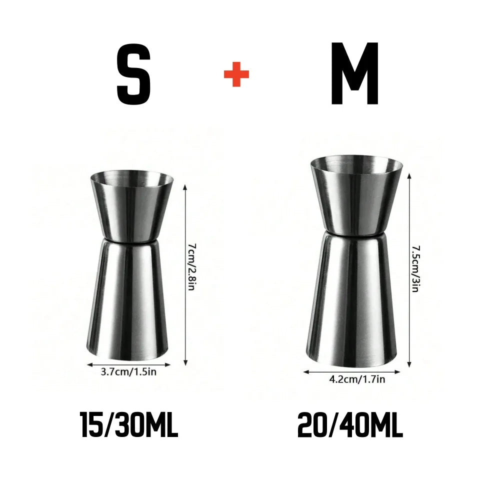 Stainless Steel Measuring Cup Cocktail Shaker Peg Measurer Jigger Dual Shot Drink Alcohol Capacity Shaking Bottle Party Bar Tool