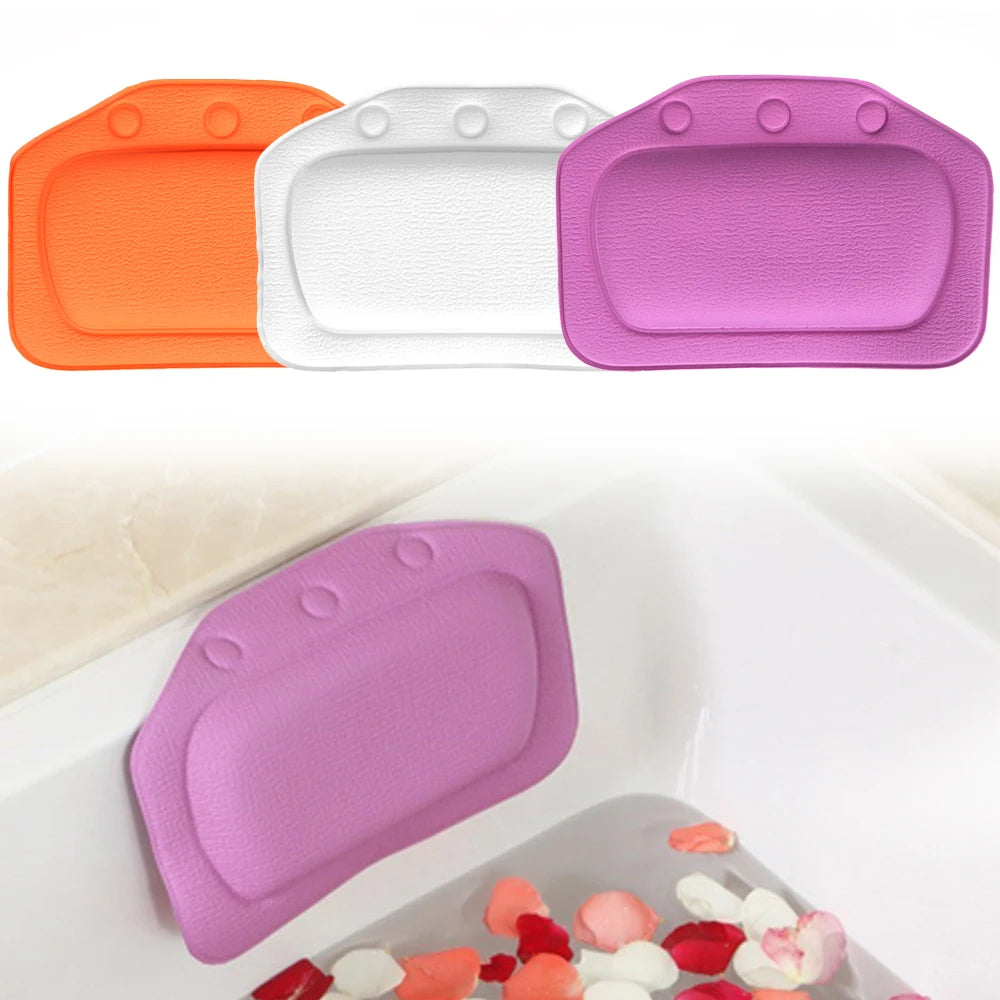 Bath Accessories Soft Headrest Bathroom Supplies SPA Bath Pillow 21*31cm Neck Bathtub Cushion With Suction Cup PVC