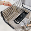 Roll-Up Stainless Steel Over-Sink Dish Drying Rack Organizer