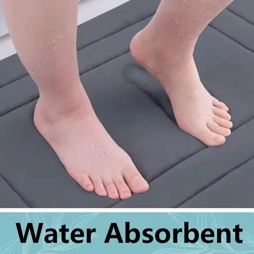 New Bathroom Anti Slip Floor Mat Soft Bathroom Mat Super Absorbent Quick Dry Bath Mat Thickened Flannel Fabric Non-Slip Door Mat