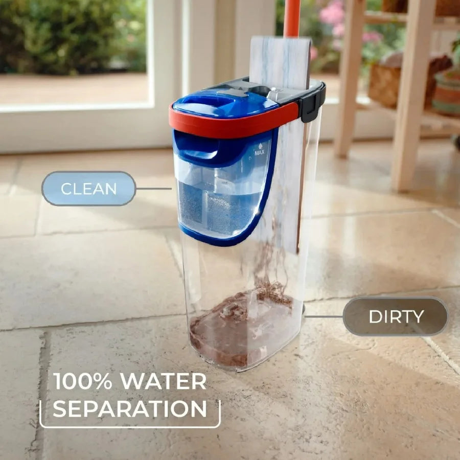 O-Cedar H2PrO Flat Mop System – Dual-Tank 100% Clean & Dirty Water Separation with Washable Microfiber Pad