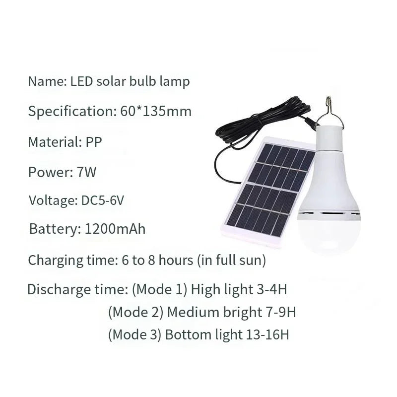 Lampe solaire étanche à suspendre, rechargeable par USB, alimentée par la lumière du soleil, idéale pour le camping en plein air ou comme lampe de secours