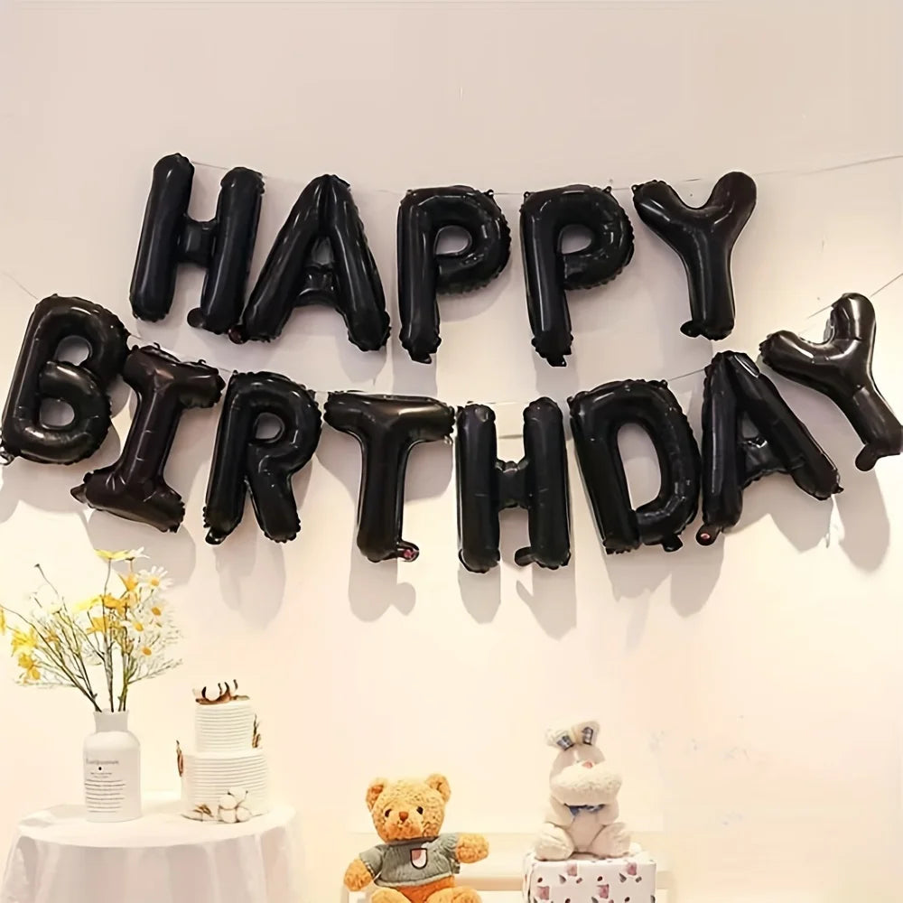 13pcs Happy Birthday Decoration Balloons Rose Gold Letter Foil Ballons Birthday Party Decorations