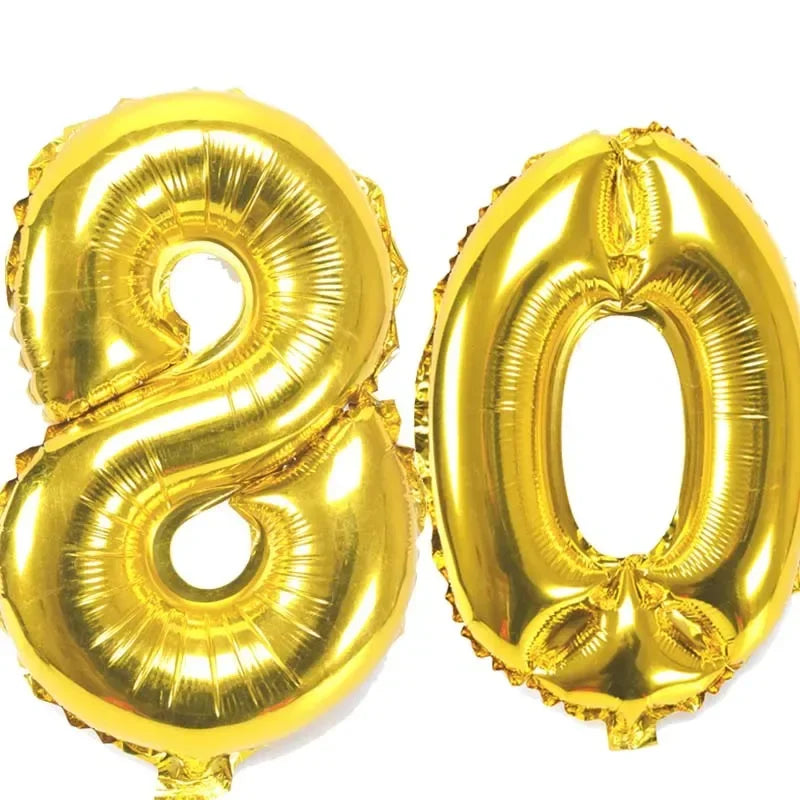 32 inch Number Figure Foil Balloons 10 20 30 40 50 60 70 80 90 Years Adult Old Birthday Party Anniversary Decoration Air Balloon