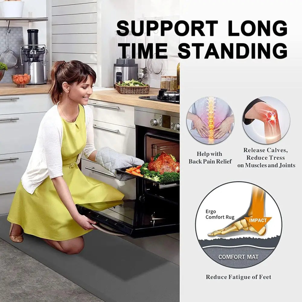 Non Slip Kitchen Anti Fatigue Standing Mats Cushioned Comfort Floor PVC Waterproof Runner Rug for Standing Desk,Kitchen,Office