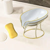 Soap Dish Drainage Tray Soap Case Box with Iron Stand Bar Soap Holder Soap Saver Soap Tray for Shower Bathroom Sink Bath Decor