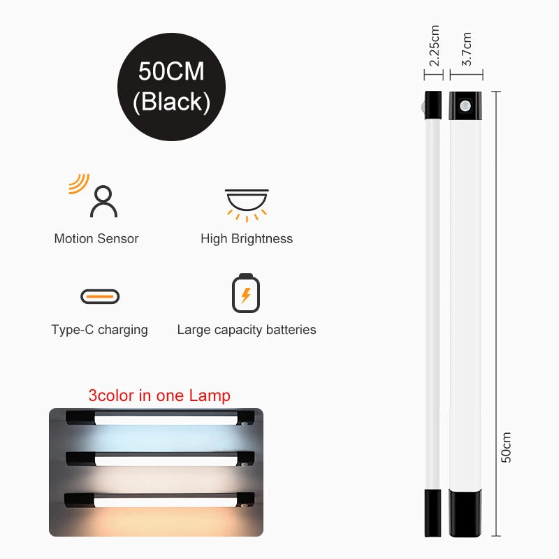 LED Closet Lights Motion Sensor Lamp Wireless Rechargeable Cabinet Night Light For Kitchen Bedroom Wardrobe Sensor Night Lamp