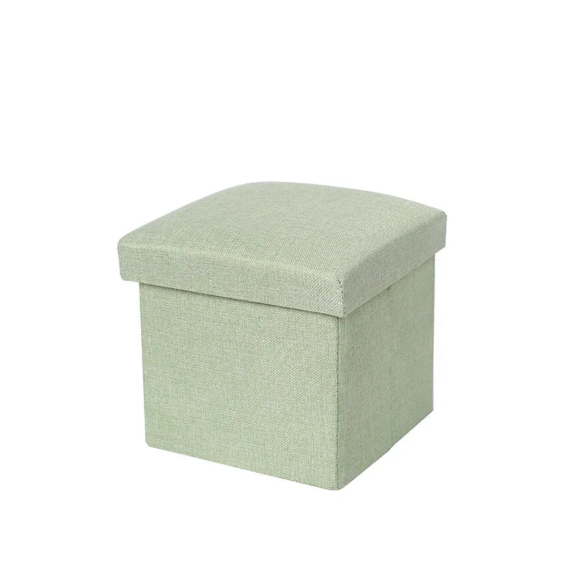 Foldable Storage Stool Box Multifunctional Fabric Storage Organizer Stool Boxes With Padded Seat Home Organization Sundries Box