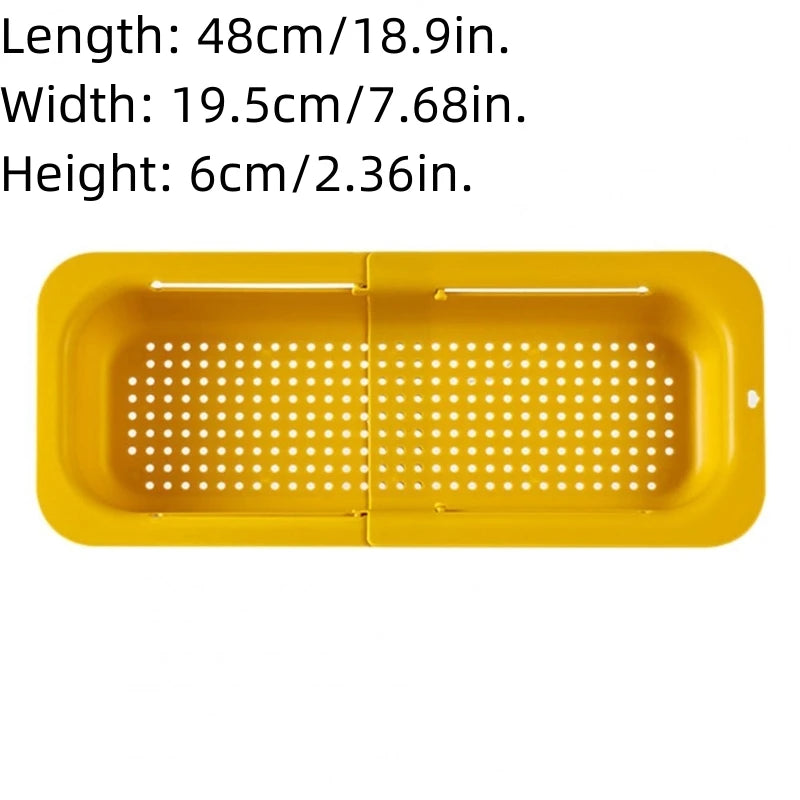 Expandable Adjustable Sink Drain Basket – Vegetable & Fruit Washing Basin with Drain Rack for Kitchen