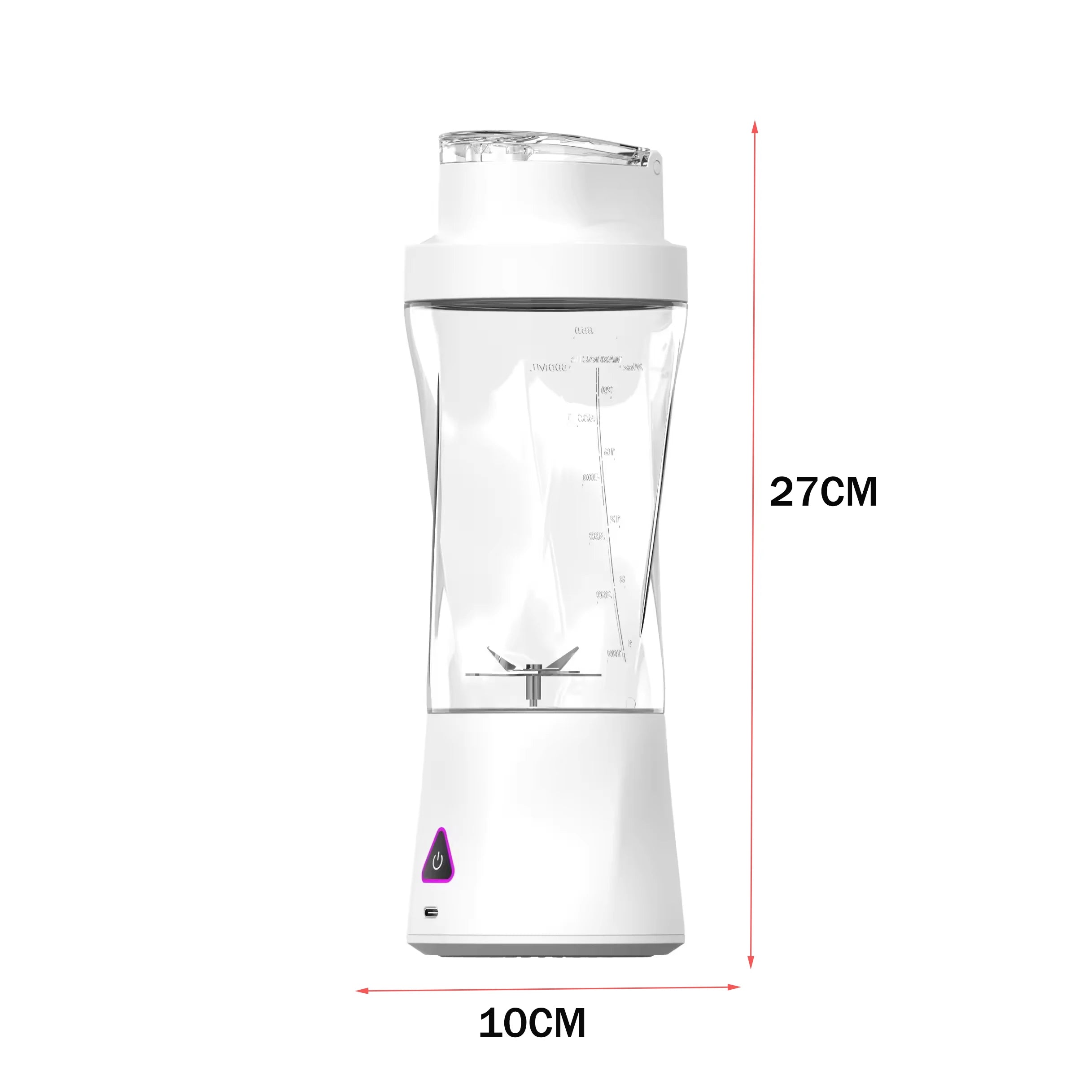 Portable Blender Cordless Self-Cleaning Mini Blender with Lid Silent Mini Travel Blender with Stainless Steel Blades USB Charge