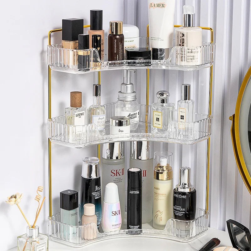 Bathroom Counter Organizer – Countertop Shelf Tray for Skincare, Perfume & Cosmetics on Dresser