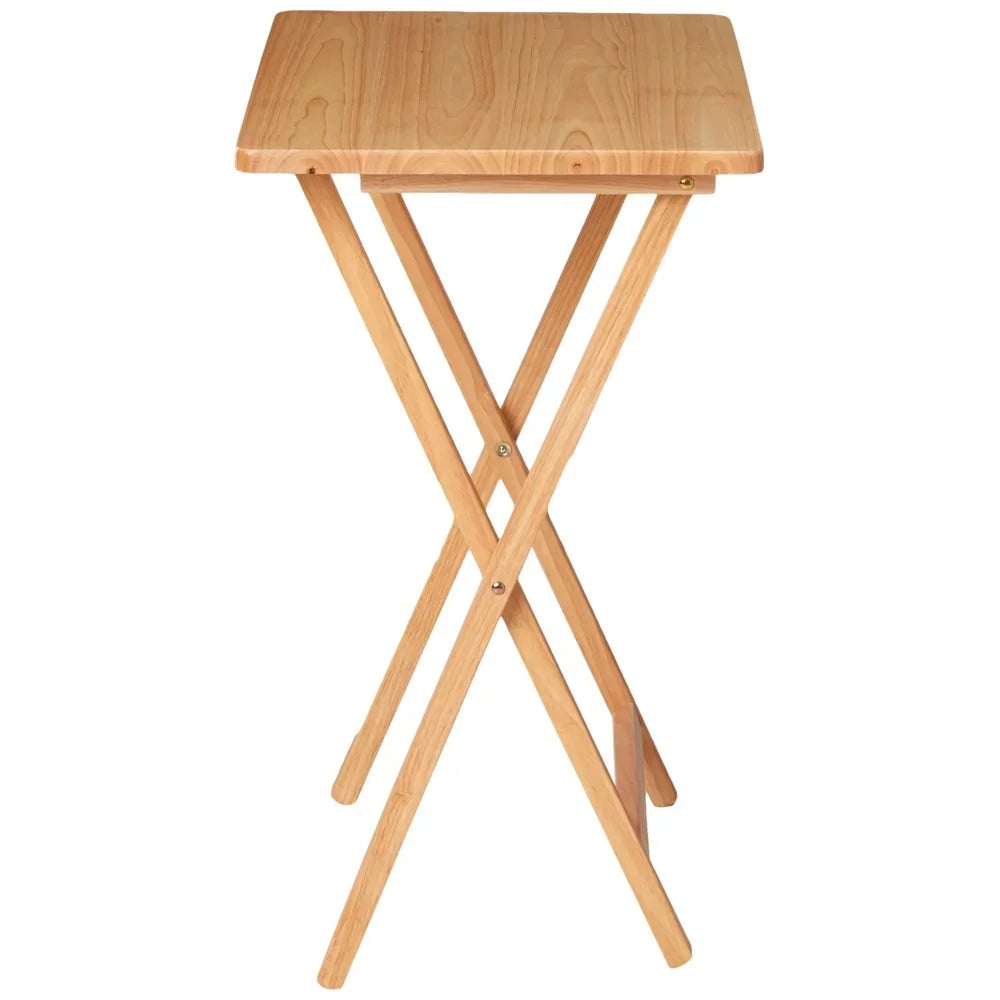 Folding Rubberwood TV Tray Table Portable Lightweight Space-Saving No Assembly