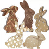 1-5pc Rustic Wooden Easter Bunny Signs Freestanding Rabbit Tabletop Ornament with Bow for Spring Party Home Decor Props Supplies