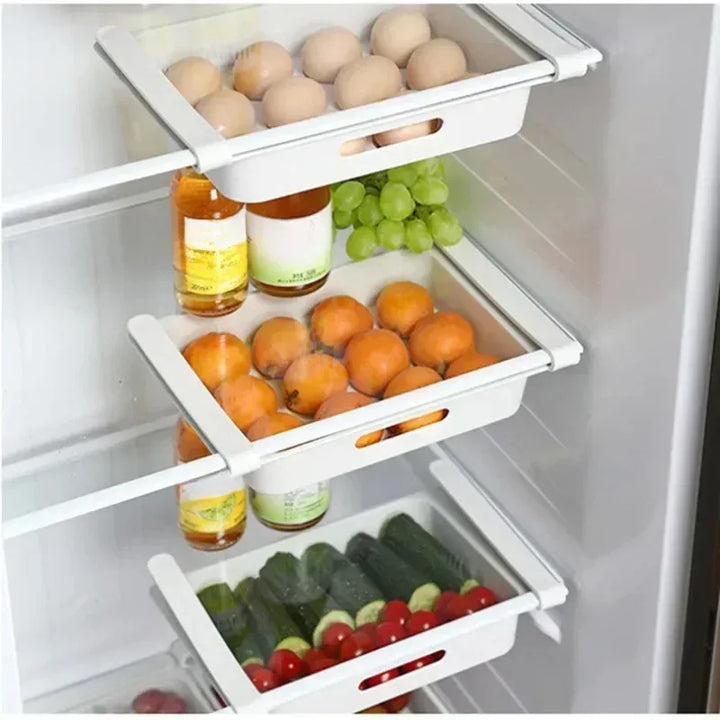 Container For Egg Fridge Drawer Organizer Refrigerator Storage Bins Pull Out With Handle Kitchen Shelf Holder Storage Box