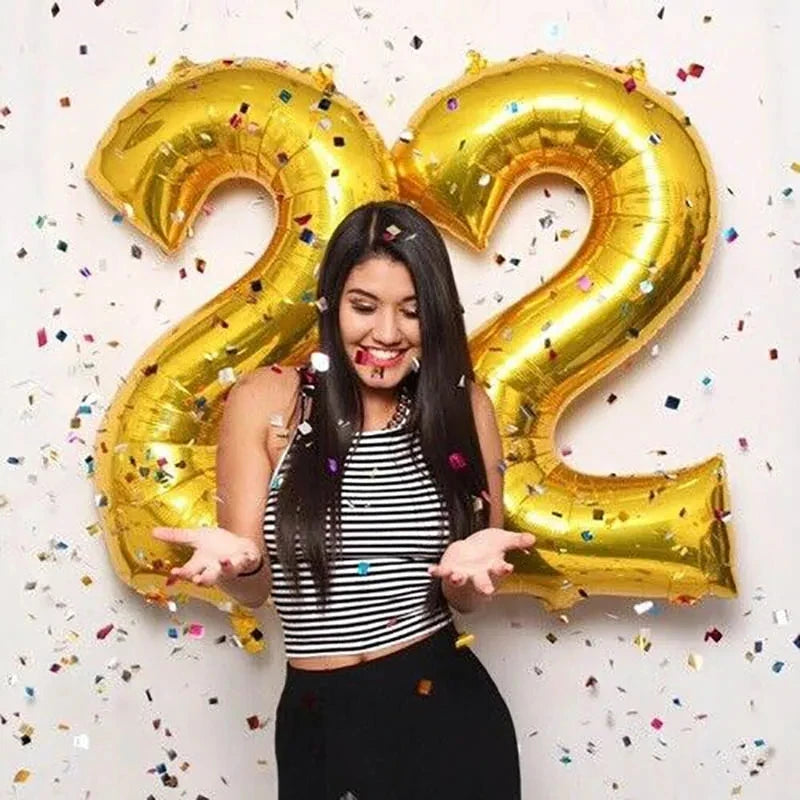 40 Inch Big Foil Birthday Balloons Helium Number Balloon 0-9 Happy Birthday Wedding Party Decorations Shower Large Figures Globo