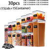 storage containers,Complete food storage containers with LIDS, clear food jars, moisture-proof sealed crisper for cereals,