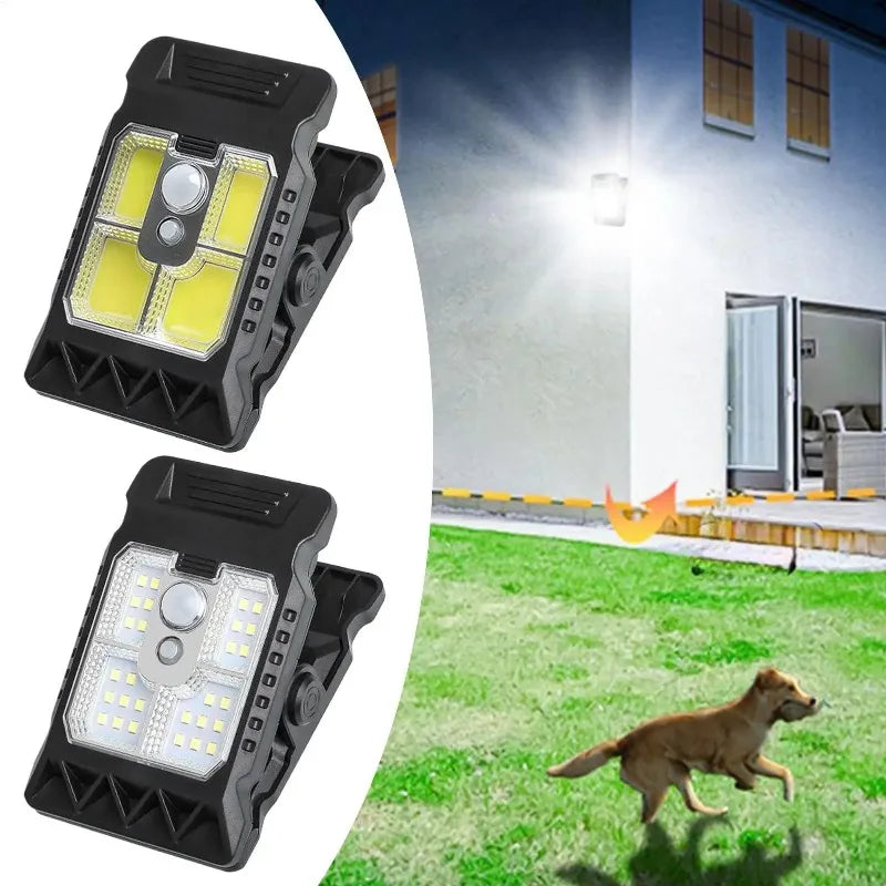 Clip-On Solar Lights Outdoor – Waterproof Motion Sensor LED Portable Lighting for Garage, Garden & Camping